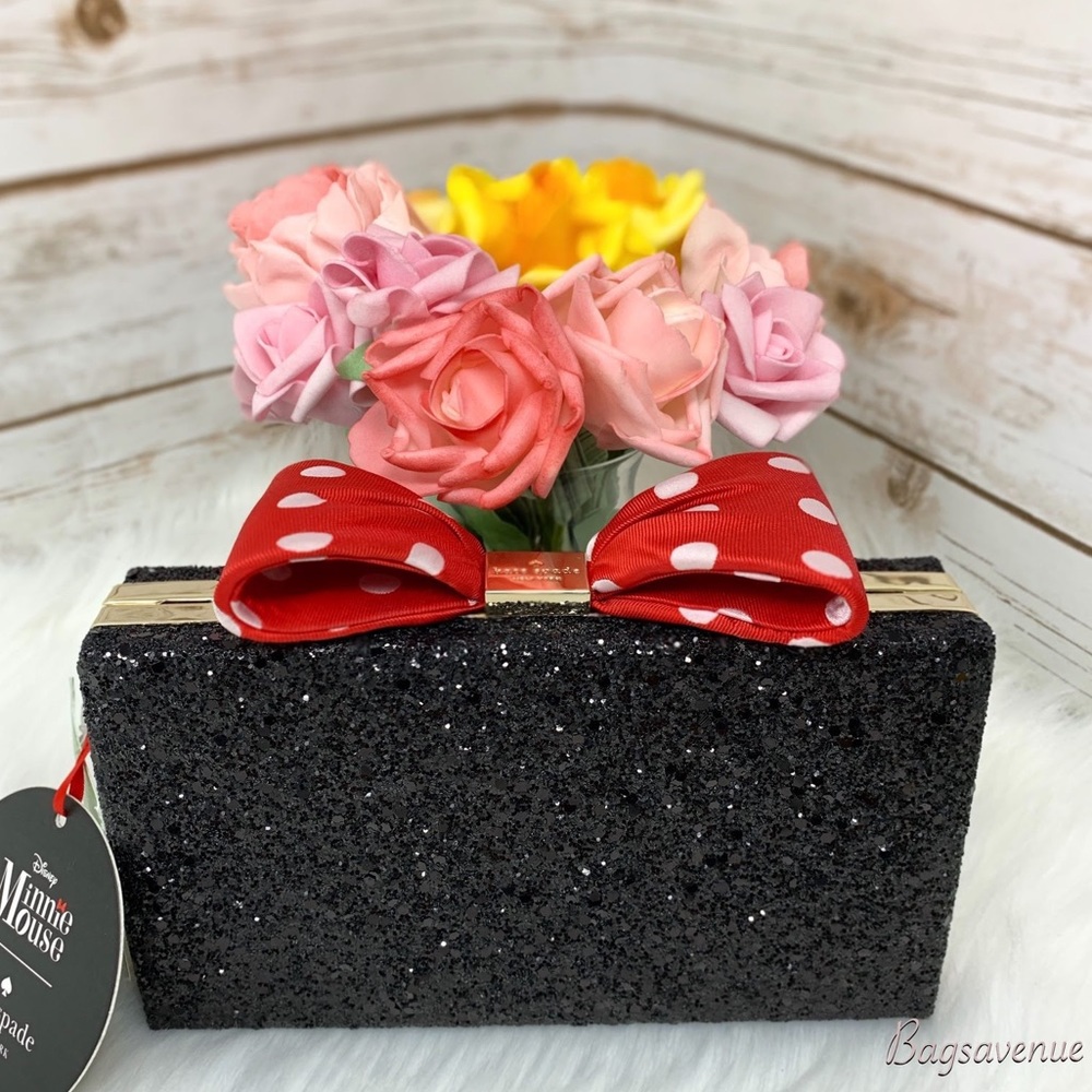 FIRM PRICE kate spade Minnie Mouse black clutch - Picture 1 of 8